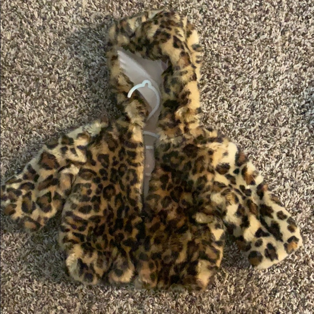 Baby girl Leopard print faux fur jacket